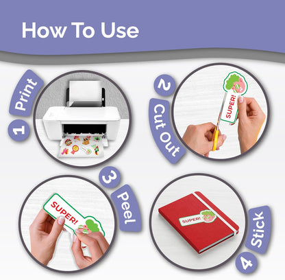 Premium Printable Vinyl Sticker Paper for Inkjet Printer - Translucent - US Letter Size