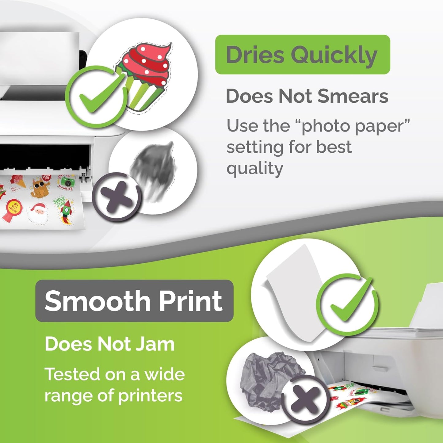 Premium Printable Vinyl Sticker Paper for Inkjet Printer - Matte - A4 Size