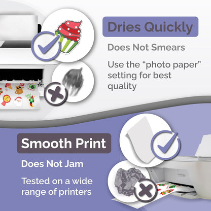 Premium Printable Vinyl Sticker Paper for Inkjet Printer - Translucent - US Letter Size