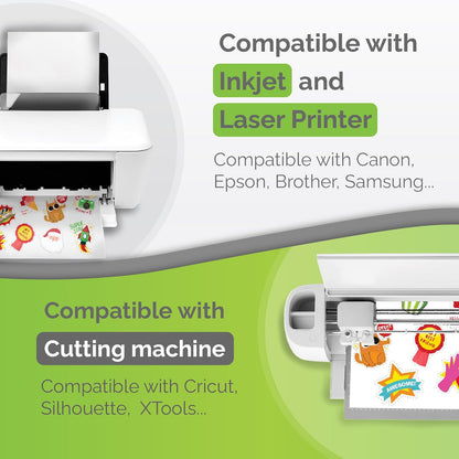 Premium Printable Vinyl Sticker Paper for Inkjet Printer - Matte - A4 Size