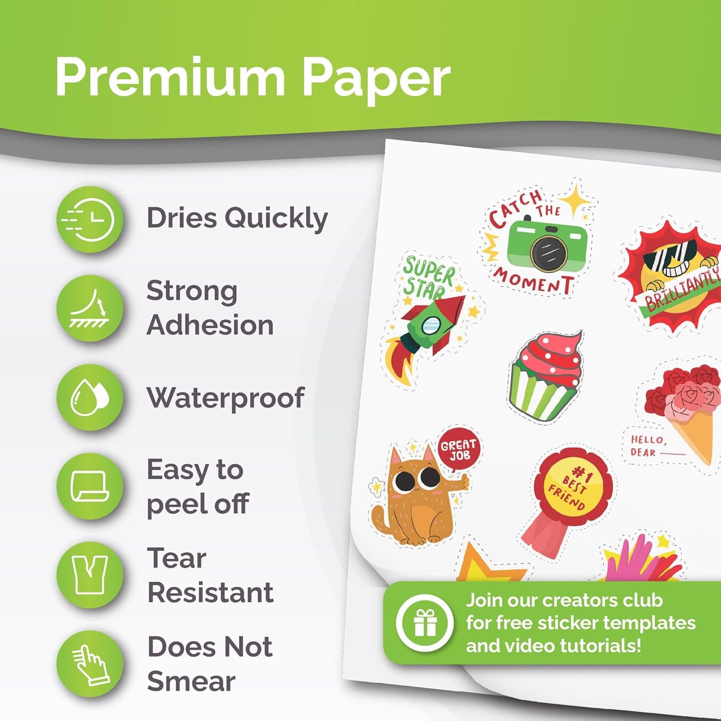 Premium Printable Vinyl Sticker Paper for Inkjet Printer - Matte - A4 Size