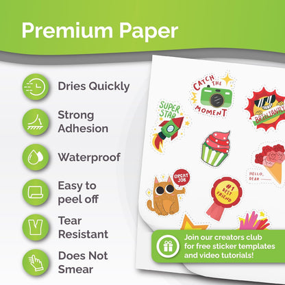 Premium Printable Vinyl Sticker Paper for Inkjet Printer - Matte - A4 Size