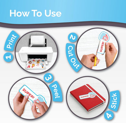 Premium Printable Vinyl Sticker Paper for Inkjet Printer - Glossy - US Letter Size