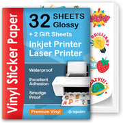 Vinyl sticker paper - Glossy 32 Sheets