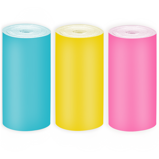 Colored Pocket Printer Paper - 3 Rolls